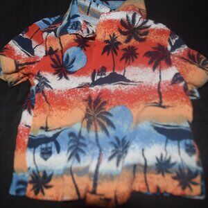 Wonder Nation Hawaiian Print Button Up Shirt Short Sleeves 12 months